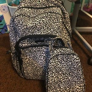 Vera Bradley bookbag with matching lunchbox